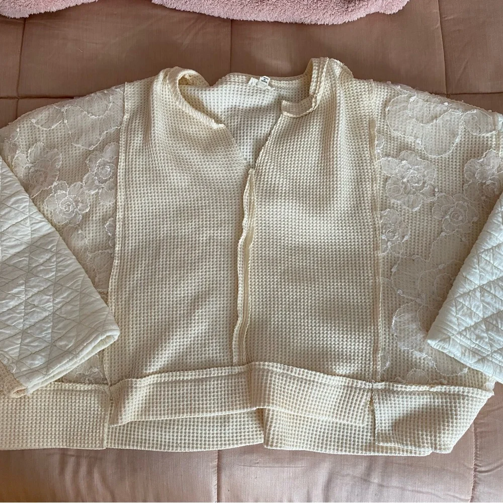 POL Cream Textured Knit Sweatshirt - Picture 3 of 10